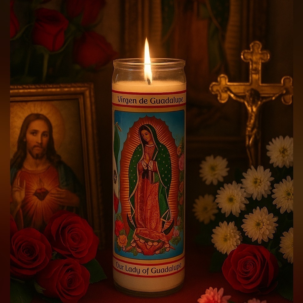 Virgen de Guadalupe Prayer Candle – Our Lady of Guadalupe Religious NWT